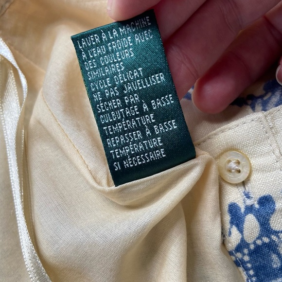 Lauren RL 100% Linen button Front A-Line Midi Skirt size 8 - Picture 9 of 9